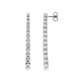 Pendientes tenis en oro blanco con diamantes de 3.5 ct