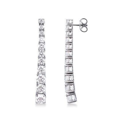Pendientes tenis en oro blanco de 18k y diamantes 2,54 ct