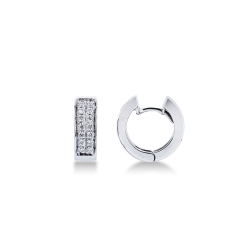 Aros con pavé de diamantes en oro blanco de 18 kilates