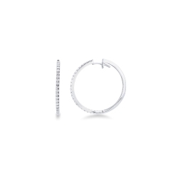 Pendientes de aro grandes de oro blanco y diamantes