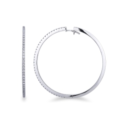 Pendenties de aro grandes oro blanco y diamantes