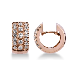 Aros en oro rosa de 18 quilates con diamantes