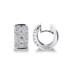 Aros Diamantes en Oro Blanco 18k