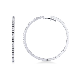 Pendientes de aro diamantes oro blanco 750