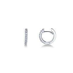 Aros pequeños en oro blanco con diamantes