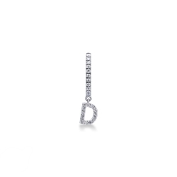 Pendiente colgante con letra D en diamantes