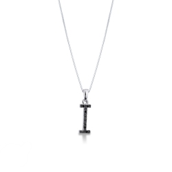 Collar initiales S oro blanco y diamantes negros