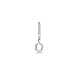 Colgante con letra O en oro blanco y diamantes