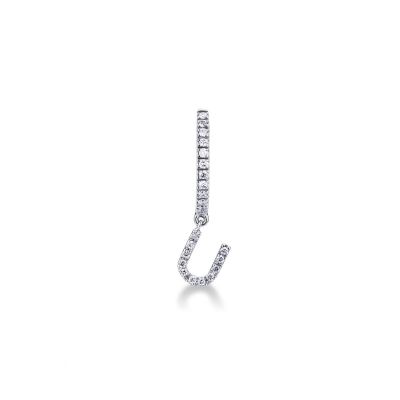 Colgante con letra inicial U en oro y diamantes ct 0.15 ct