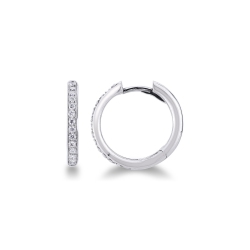 Pendientes de aro con brillantes oro blanco 18k