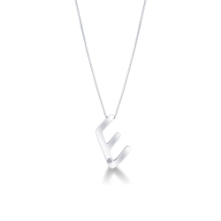 Collar con colgante de letra E de oro con diamante