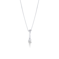 Collar con colgante de letra I de oro con diamante