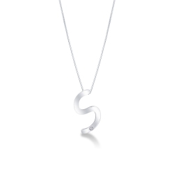 Collar con colgante de letra S de oro con diamante