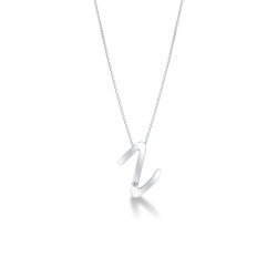 Collar oro blanco 18k letra Z diamante