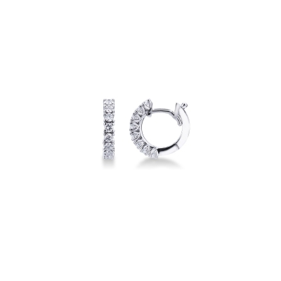 Aros con diamantes en oro blanco 18 kt, ct. 0,56