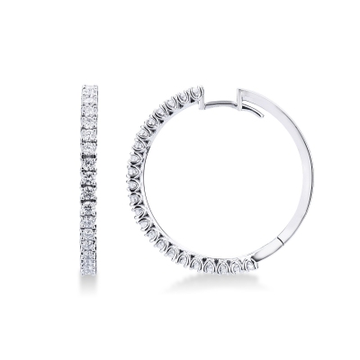 Aros en oro blanco de 18 quilates con diamantes 1,50 ct tot