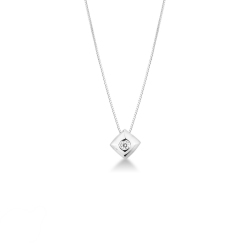 Gargantilla Diamante 0,05 ct Oro Blanco 18K Rombo