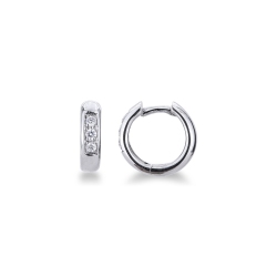 Pendientes de aro de oro blanco 18k y diamantes