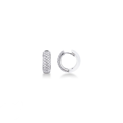 Pendientes aros oro blanco con pavé de diamantes