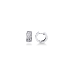 Pendientes de aro de oro blanco de 18 kilates con diamantes