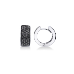 Aros en oro blanco de 18k con pavé de diamantes negros