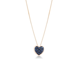 Collar oro rosa 18k con colgante forma corazón