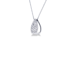 Collar en oro blanco de 18k con colgante engastado con diamantes 2