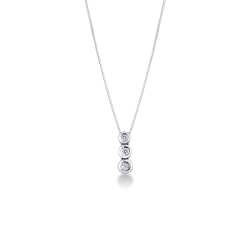 Collar oro blanco 18k colgante trilogy diamantes