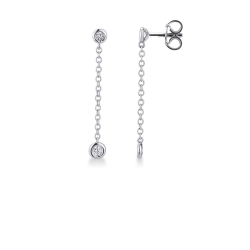 Pendientes de mujer fabricados en oro blanco y diamantes cm 2,5