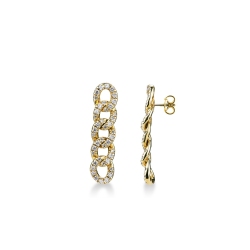 Pendientes cubanos de diamantes y oro 750