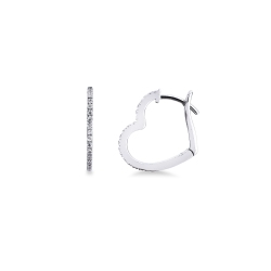 Pendientes corazón en oro blanco con diamantes