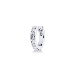 Pendiente suelto en oro blanco de 18 quilates con diamantes