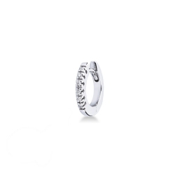 Pendiente único aro en oro blanco 18kt con diamantes hombre