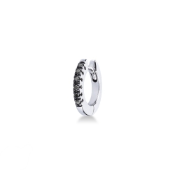 Aro único en oro blanco 18k con diamantes negros