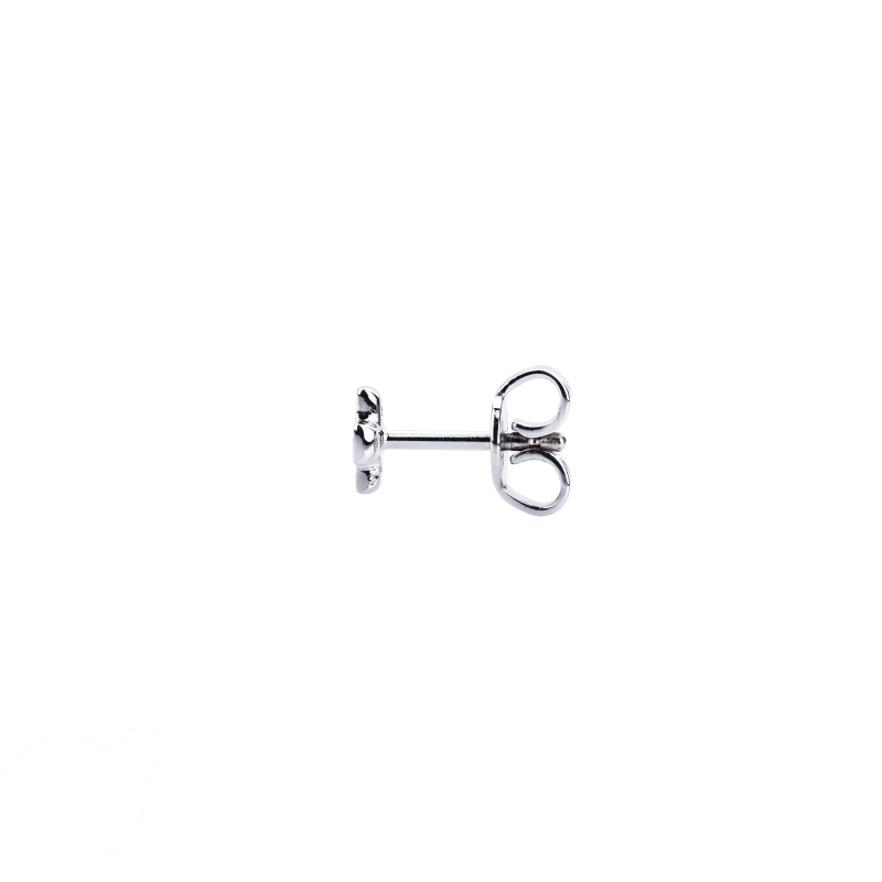 Pendientes sueltos con cruz en oro blanco de 18 quilates con diamantes Pendientes sueltos con cruz en oro blanco de 18 quilates con diamantes