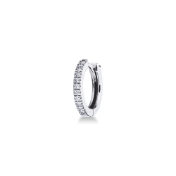 Pendiente mono aro en oro blanco de 18 quilates con diamantes