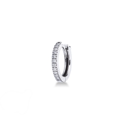 Pendiente mono aro en oro blanco 18kt con diamantes