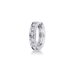 Pendiente único en oro blanco 18k con diamantes