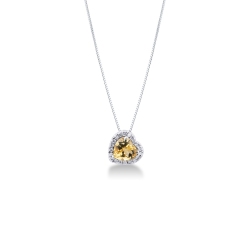 Collar De Corazón De Citrino oro 18k y diamantes