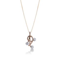 Collar en oro 18k trilogy en forma de flor con diamantes