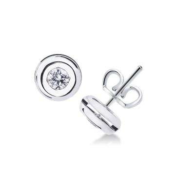 Pendientes de botón brillantes 0.40 quilates y oro blanco 18k