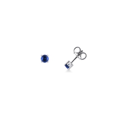 Pendientes en oro blanco 750 con zafiros azules