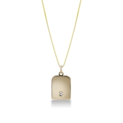 Collar con medalla redonda en oro amarillo con diamante