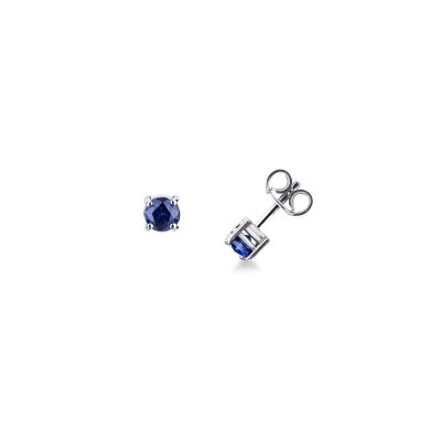Pendientes con zafiros azules en oro blanco de 18k