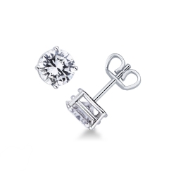Pendientes con diamantes en oro blanco 18 quilates