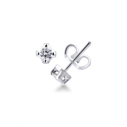 Pendientes de oro blanco de 18 kilates con diamantes de 0,24 quilates