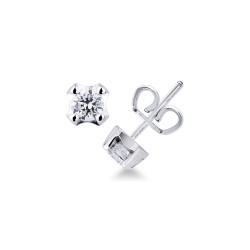 Pendientes diamantes solitarios 0.36 quilates en oro blanco 18 kilates