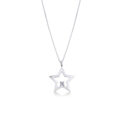 Collar con colgante en forma de estrella con un diamante
