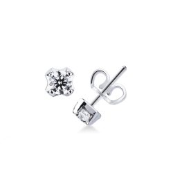 Pendientes solitarios 0.80 quilates en oro blanco 18 kilates