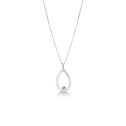 Collar con colgante oro blanco 18 quilates y diamante